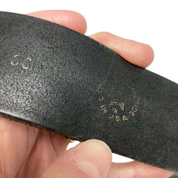 belt BALTIMORE 34-39 black leather 2 buckles silver Maryland map Boston handmade - Picture 11 of 15